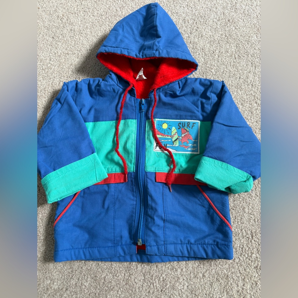 Vintage Colorful Surf Jacket with Hood